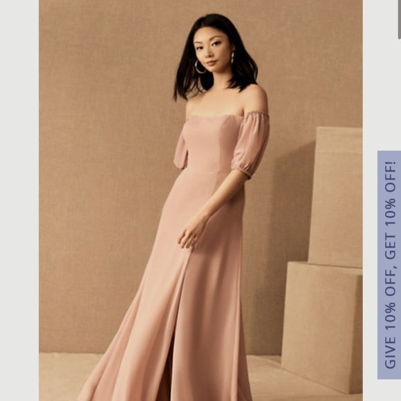 BHLDN Dresses & Skirts - BHLDN/Jenny Yoo Jamie Luxe Chiffon Bridesmaid Dress (Dusty Rose)